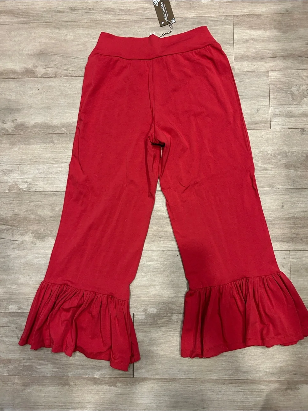 Matilda Jane Red Ruffle Hem Knit Pants